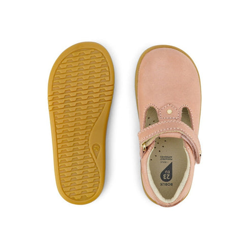 Bobux Iwalk IW Louise T-Bar Pink Dusk Pearl